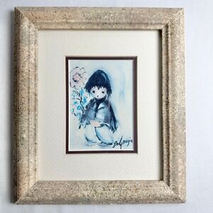 Ted DeGrazia "Wanda's Little Boy" Framed Art Signed Matted Framed Vintage 70s‎